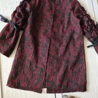 مانتو کتی ژاکارد زرشکی و کت پولک نقره ای مجلسی|لباس|شهرکرد, |دیوار