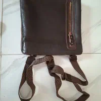 کیف چرم گاوی قهوه ای ۵ جیب داخلی و دو زیپ خارجی