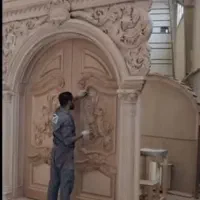 استاد کار رنگ چوب پولیشی،پلی یورتان،ورق طلا.