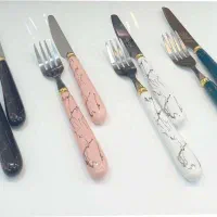 کارد و چنگال یونیک طرح ماربل