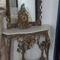آینه و شمدان وساعت برنز