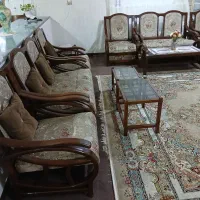 فروش مبلمان 8 نفره با میز پذیرائی،میز عسلی و کوسن|مبلمان خانگی و میز عسلی|پره‌سر, |دیوار