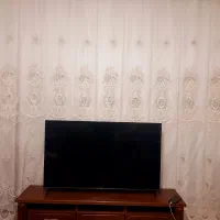 پرده حریر و ساتن مدل فلت در حد نو