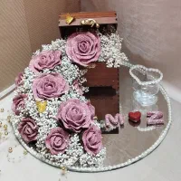 سینی حنا بندان لاکچری با گل آرایی حرفه ای