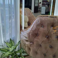 آینه قدی ایستاده بک لایت قاب طلایی شیک