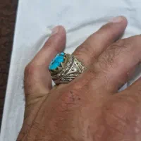 انگشتر نقره با نگین فیروزه