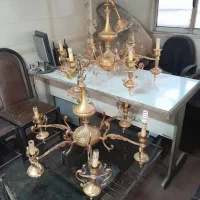 لوستر آب کاری طلا قدیمی آنتیک قلم کاری شده