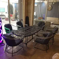 صندلی چتری رستوران کافه ویلا اتشدان مبلمان فلز