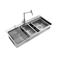 سینک آشپزخانه دست ساز ورق ضخیم با لوازم