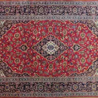 فرش ۶متری  لاکی سرمه ای   کاشان  در حد نو