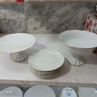 سرویس چینی سفید و گل طلا فله ای|ظروف سرو و پذیرایی|مشهد, نوید|دیوار