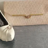 سلام کیف وکفش ست شیری رنگ