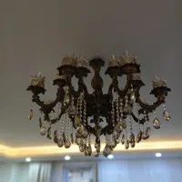 لوستر برنزی ۸شاخه دوبل سه طوق