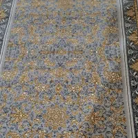 فرش کناره طوسی طلایی