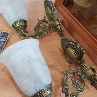 یک جفت دیوار کوب برنز سنگین|لوستر و چراغ آویز|اصفهان, بهارستان|دیوار