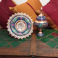 شکلات خوری شیرینی خوری مسی میناکاری نو نو