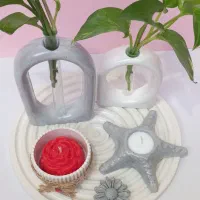 سنگ مصنوعی، دکوری، گلدون، گلجا، دکوری سفید طوسی|صنایع دستی و سایر لوازم تزئینی|خنج, |دیوار