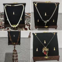 بدلیجات ثابت گردنی انگشتر دستبند زنجیرپلاک مروارید