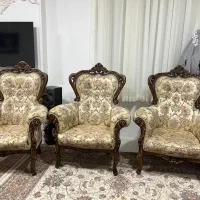 مبلمان سلطنتی ۹ نفره چوب راش|مبلمان خانگی و میز عسلی|الیگودرز, |دیوار