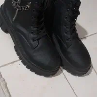 پالتو مشکی zara ونیم بوت سگکدار زنانه مشکی|لباس|باقرشهر, |دیوار