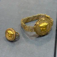 دستبند و انگشتر ورساچه طلا درحد نو