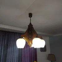 لوستر چوبی ۵ شعله|لوستر و چراغ آویز|چالوس, |دیوار