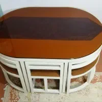 میز نهار خوری کم جا 6 نفره