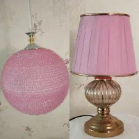 آباژور و چراغ آویز و پرده و لوازم (نو )