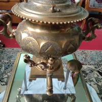 سماور مسوار قلم زنی صد ساله|کلکسیون اشیاء عتیقه|همدان, |دیوار
