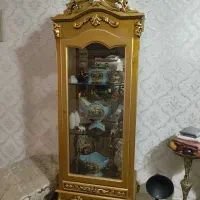بوفه تمام چوب ورق طلا