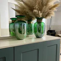 دو عدد گلدان شیشه ای دکوری