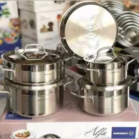 سرویس قابلمه استیل کف چدن ۹پارچه کرکماز KORKMAZ