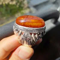 انگشتر عقیق خطی و خزه ای