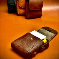 کیف پاکت سیگار و فندک چرم طبیعی دستدوز
