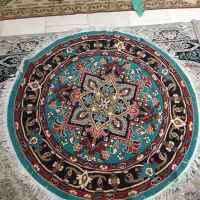 فرش گرد فیروزه ای