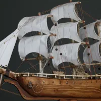 کشتی چوبی بادبانی ۸۰ سانتی