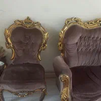 مبل ۷ نفره سلطنتی استیل با ورق طلا