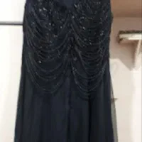 لباس مجلسی کارشده بادامن حریر