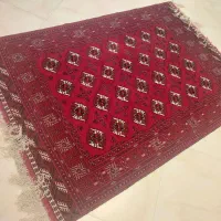 قالیچه دستی چله ابریشم ترکمن قرمز رنگ|فرش|مشهد, شهرآرا|دیوار