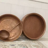 چراغ خواب و ظروف مسی قدیمی عتیقه