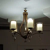 لوستر پنج شعله کاملاسالم|لوستر و چراغ آویز|مشهد, راه آهن|دیوار