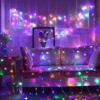 تزئینات نور(ریسه،رقص نور،برگ مصنوعی)|ریسه و چراغ تزئینی|قائن, |دیوار