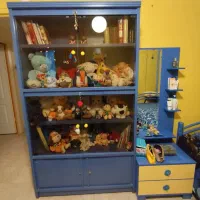 تخت یکنفره جوان نوجوان بهمراه میزآرایشی و کتابخانه|تخت و سرویس خواب|تهران, ستارخان|دیوار