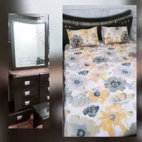 تخت خواب چوبی  دونفره  بدون تشک تمام چوبی