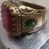 انگشتر طلای هندی بانگین یاقوت سرخ و زمرد|جواهرات|اسلامشهر, شهرک قائمیه|دیوار