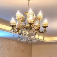 لوستر برنجی به همراه دیوار کوب