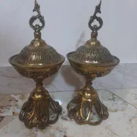 قندان برنجی پایه دار