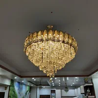 لوستر کریستال میلان ۹ شاخه سقفی طلایی