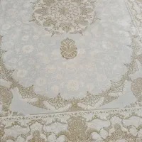 ۲ عدد فرش خاطره کاشان طرح ترک مدل گل برجسته طلاکوب