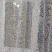 پرده پانچ تور وچوب پرده طلایی نونو